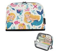 Caihoyu Astuccio per matite di grande capacità, robusto, multiuso, per insegnanti, scuole medie, sirene con creature marine