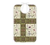 Caihoyu Bavaglino riutilizzabile impermeabile con una tasca pieghevole per anziani e anziani, idea regalo con cornice botanica