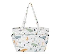 Caihoyu Borsa da lavoro per palestra con multi tasche con creature oceaniche