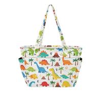 Caihoyu Borsa da piscina da spiaggia per viaggi e weekend con custodia trolley Dinosaur World
