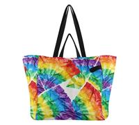 Caihoyu Borsa da viaggio in tela per uomo, per matrimoni, feste, con motivo patchwork arcobaleno