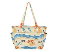 Caihoyu Borsa tote da donna per tutti i giorni, a spalla, viaggi e spiaggia, weekend, con portabicchieri, essenziale per l'estate