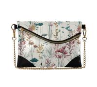 Caihoyu Borse da polso da donna in PU pochette con cerniera pieghevole borse a tracolla per matrimonio sussurri floreali