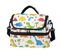 Caihoyu Contenitore termico a doppio strato con dinosauro World, resistente all'olio, con tasca laterale in tessuto per ufficio, picnic, escursionismo, spiaggia