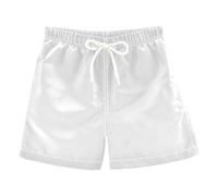 Caihoyu - Costume da bagno estivo per ragazzi, con coulisse, ad asciugatura rapida, per bambini, da spiaggia, modello Hawaii, per le vacanze, 2T-16, bianco, 8 Anni
