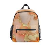 Caihoyu divertente zaino per bambini ragazzo ragazza carino borsa per pannolini zaino con fascia sul petto marmo oro pesca, marmo oro persi, piccolo, Marmo oro Persi, S