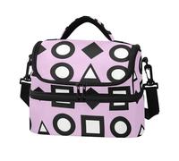 Caihoyu Doppio strato Cooler Tote Bag Light Purple Shape Pattern Soft scatole di raffreddamento con tracolla per adulti uomini donne