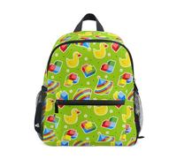 Caihoyu fantastici zaini adolescenti ragazzi borsa per pannolini impermeabile zaino con fascia toracica giocattolo verde, anatra giocattolo verde, piccolo, Anatra giocattolo verde, S