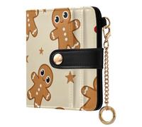 Caihoyu Gingerbread - Portafoglio pieghevole da uomo e da donna, in pelle PU, portatile, per tutti i giorni