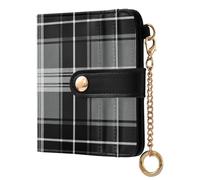 Caihoyu Nero e Bianco Plaid Donne Pieghevole Portafoglio Per Le Donne Comodo Premium PU Pelle per Gli Uomini Viaggi