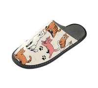 Caihoyu Pantofole da interno in PVC impermeabile Suola, Crazy Cat Lady Funny Art, 4-5