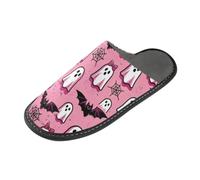 Caihoyu Pantofole foderate in pile, Carino Blush Halloween Spettro, 5.5-6 | Non deformabile per lo spettro sveglio di Halloween del blush di usura all'aperto leggera