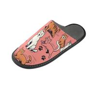 Caihoyu Pantofole foderate in pile, Crazy Cat Lady Funny Art, 4-5 | Design con tacco inclinato per abbigliamento esterno leggero Crazy Cat Lady Funny Art