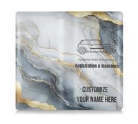 Caihoyu Personalizzato Premium Leather Car Registrazione e Assicurazione Titolare Personalizzato Uomini Donne Auto Essentials per carte, Documento essenziale, Patente di guida Veicolo Documenti Marmo