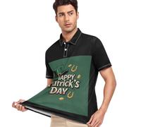 Caihoyu Polo a maniche corte da uomo Comfort Collar S St.Patrick, San Patrizio, M