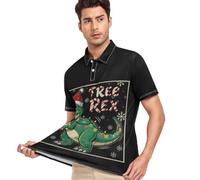 Caihoyu Polo da uomo a maniche corte Regular Fit Athletic S Tree Rex, Albero Rex, L