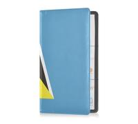 Caihoyu Porta documenti in pelle di alta qualità per libretto e assicurazione auto, unisex, per carte, documenti essenziali, patente di guida, bandiera Santa Lucia, Multi, 1 size
