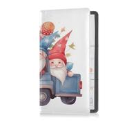 Caihoyu Premium Leather Car Registrazione e Assicurazione Titolare Uomini Donne Veicolo Glove Box per Documenti, Carte, Licenza Gli Stati Uniti D'America Bandiera Elementi di Colore Carino Goblin Nano