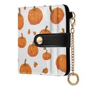 Caihoyu Pumpkin Patch - Portafoglio da donna bifold in pelle sintetica impermeabile, per tutti i giorni, per donne, ragazzi e ragazze