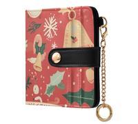 Caihoyu Red Fall - Portafoglio pieghevole da donna con scomparti per carte di credito, in pelle PU, per donne, ragazzi e ragazze