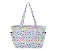 Caihoyu Simpatica borsa tote da donna con cerniera spiaggia weekend viaggio con scomparto arcobaleno Blob Buddies