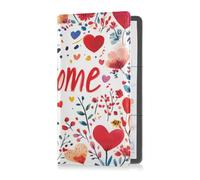 Caihoyu Titolare di registrazione e assicurazione auto in pelle uomo donna camion accessori per ID, patente di guida, chiave informazioni di contatto carte San Valentino fiori rosso amore cuore petali