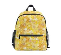 Caihoyu zaini cool ragazzi / ragazze borsa per pannolini impermeabile zaino con fascia pettorale ape felicità pettine miele fiori gialli, Bee Happy Happy, pettine al miele fiori gialli, piccolo, Bee