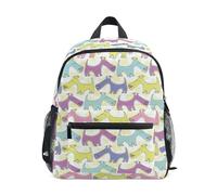 Caihoyu zaini per bambini grandi zaini bambini ragazzi / ragazze zaino impermeabile scuola elementare con cinghie pettorali cani colorati, cani colorati, piccolo, Cani colorati, S