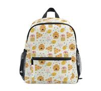 Caihoyu zaino carino per bambini ragazzo ragazza carino zaino personalizzato con fascia pettorale carino api allegre buona fortuna oro limone miele lattine nido d'ape, api carine buona fortuna oro