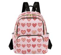 Caihoyu Zaino da donna con 2 grandi tasche principali, stile boho, con cuori e fiori, Boho Cuori Flore, Small, Casual