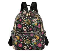 Caihoyu Zaino da donna con 2 grandi tasche principali teschio scheletro osso S, Osso scheletro, Medium, Casual