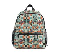 Caihoyu Zaino divertente per bambini zaino scuola elementare impermeabile per ragazzi ragazze con cintura pettorale rosso arancione plaid e farfalla, rosso arancione plaid e farfalla, S, Plaid rosso
