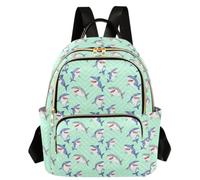 Caihoyu Zaino Moda 3 Tasche Cerniera Blu Balena Cute Ocean S, Oceano carino blu balena, Medium, Casual | Poliestere leggero per tutti i giorni all'aperto per le donne signore
