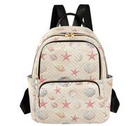 Caihoyu Zaino Multi Pocket Avorio Bianco Blush Seashell S, Conchiglia Blush Bianco Avorio, Medium, Casual | Elegante stampa animale shopping passeggiata per le donne