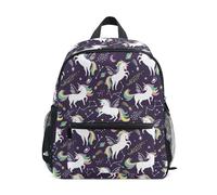 Caihoyu Zaino per bambini ragazzi ragazze zaino impermeabile con bottiglia d'acqua tasca con fascia toracica costellazione unicorni, costellazione di unicorni, S, Unicorni costellazione, S