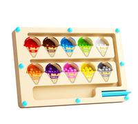 CAIJ Montessori Giocattoli Gelato Magnetico Gioco Labirinto Giocattoli Educativi, Carini Regali per Ragazze, Giocattoli di Legno Per Pratica Conteggio, Esercizio Capacità Motore Puzzle