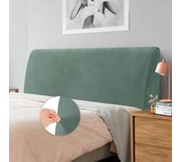 Caijin Copertura per Testiera, Fodera per Testiera del Letto Tessuto in Velluto Elasticizzato, Copertura Protettiva con Fondo Elastico per la Decorazione del Letto (Verde Cipresso, 150cm-170cm)