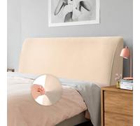 Caijin Copertura per Testiera, Fodera per Testiera del Letto Tessuto in Velluto Elasticizzato, Copertura Protettiva con Fondo Elastico per la Decorazione del Letto (Cammello, Lunghezza: 180cm-200cm)