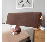 Caijin Copertura Per Testiera, Fodera per Testiera Del Letto Tessuto in Velluto Elasticizzato, copertura protettiva con fondo elastico per la decorazione del letto (Caffè, lunghezza: 150cm-170cm)