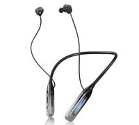 Caijin Cuffie Bluetooth sportive con cavo e archetto da collo, cuffie Bluetooth in-ear con cancellazione del rumore ENC, impermeabilità IPX6 e bassa latenza per fitness/ciclismo/ufficio (Grigio)