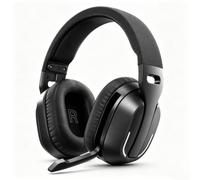 Caijin Cuffie wireless over-ear con feedback dei bassi tattici, 50 ore di autonomia, Bluetooth 6.0 e modalità cavo USB-C, cuffie per musica elettronica, EDM, viaggi, casa, ufficio, colore nero