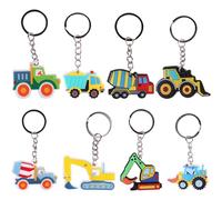 CAIKAILIOR 8 portachiavi trattore, portachiavi per bambini, a tema, per escavatore, per cantieri, feste di compleanno per bambini, regali per gli ospiti
