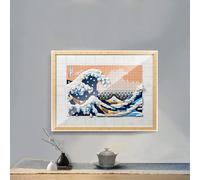 Caikbms Scatola Espositiva Acrilico Appendere alla Parete Compatibile con Le-Go 31208 Kanagawa Surfing Photo Frame, Scatola Espositiva Acrilico Antipolvere Appendere alla Parete C