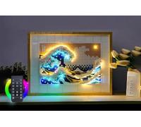 Caikbms Scatola Espositiva Acrilico Appendere alla Parete Compatibile con Le-Go 31208 Kanagawa Surfing Photo Frame, Scatola Espositiva Acrilico Antipolvere Appendere alla Parete B