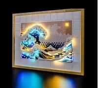 Caikbms Scatola Espositiva Acrilico Appendere alla Parete Compatibile con Le-Go 31208 Kanagawa Surfing Photo Frame, Scatola Espositiva Acrilico Antipolvere Appendere alla Parete A