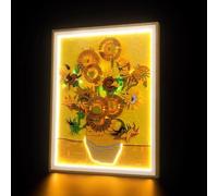 Caikbms Supporto Parete per Scatola Espositiva Acrilico Compatibile con Le-Go 31215 Girasole, Supporto Parete Trasparente per Cornice Portafoto, Copertura Antipolvere B