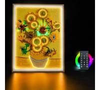 Caikbms Supporto Parete per Scatola Espositiva Acrilico Compatibile con Le-Go 31215 Girasole, Supporto Parete Trasparente per Cornice Portafoto, Copertura Antipolvere C