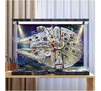 Caikbms Vetrina Acrilico Compatibile con Le-Go 75192 Millenium Falcon, Scatola Espositiva Antipolvere per Modello Blocchi Costruzione 75192 (Modello Non Incluso) (con Faretti) B