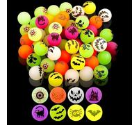 cailiya 50 Pezzi Glow in The Dark Bouncing Balls,Halloween Flummi per Saltare al Buio, per Halloween,Ricompense di Gioco in Classe,Dolcetto o Scherzetto (27mm)