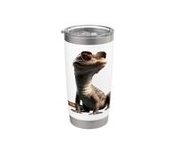 Caimano Coccodrillo Alligatore Rettile Coccodrilli Cayman Bicchiere termico in acciaio inox doppia parete